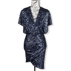 Hariyn Sequin Wrap v-neck dress- XS